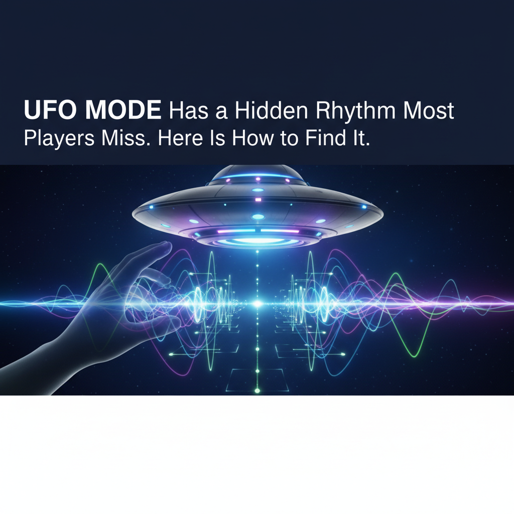 Professional blog header image for article titled: UFO Mode Has a Hidden Rhythm Most Players Miss. Here Is How to Find It. High quality, relevant imagery, clean composition.