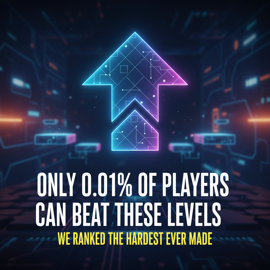 Professional blog header image for article titled: Only 0.01% of Players Can Beat These Levels. We Ranked the Hardest Ever Made. High quality, relevant imagery, clean composition.