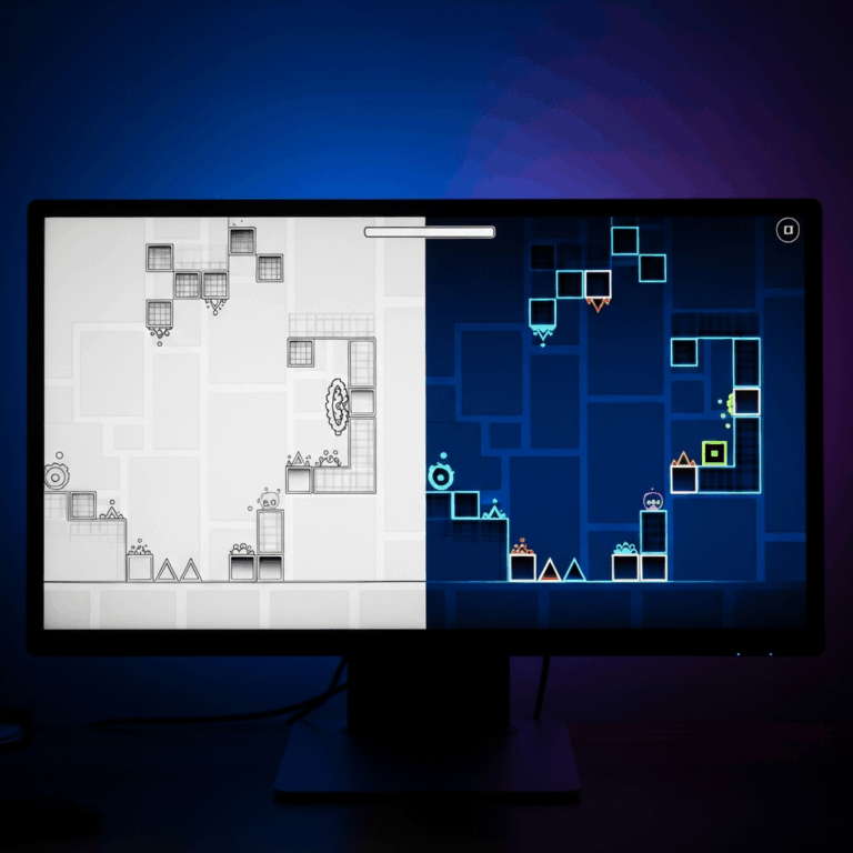 Geometry Dash layout vs decorated levels