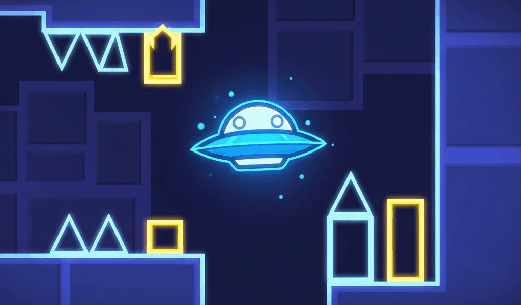 Geometry Dash UFO mode hidden rhythm