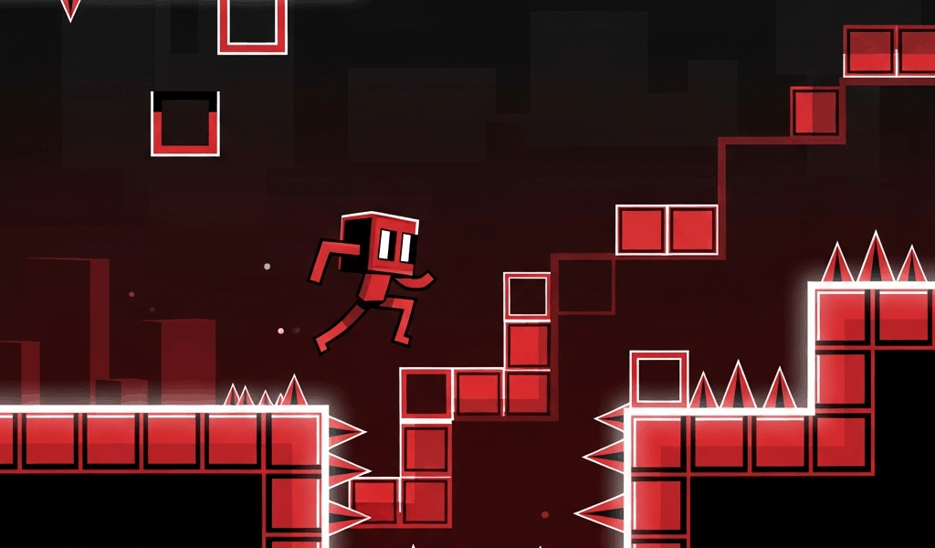 stylized retro 2d platformer game scene with red and black s 20260508 061457